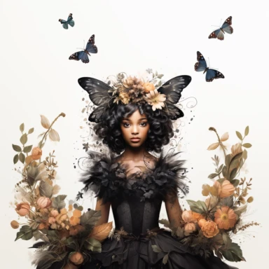 Watercolor Floral Black Fairy Girl Clipart Bundle - Commercial Use,foral black fairy, girl clipart, watercolor fairy,black girl magic HD, detailed pasel colored hues, cartoon realism