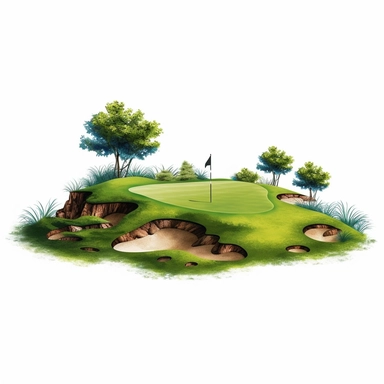 clip art, golf course, white background