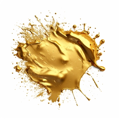 gold paint smear clipart, isolated white background