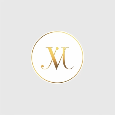 Minimal simple classic vector a logo design for company name YM classic white background - clipart - in style of Ivan Chermayeff - Gold color - circle y nota musical