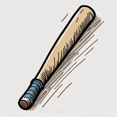 clip art of baseball bat hand drawn flat cut without background