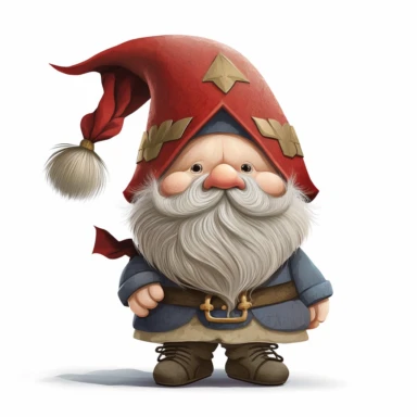 gnome clipart in the style of Jenny Nyström, white background, no shadow