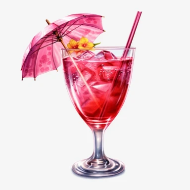 Watercolour realistic cosmopolitan cocktail in cocktail glass with cocktail umbrella and straw beautifully detailed realistic cosmopolitan cocktail , PNG image,transparent background ,ultra highly detailed, 18k, sharp focus, bright photo with vibrant colours, digitally enhanced,photographic, enhanced graphics, png format, straight, sharp focus, bright lighting, intricate detailed png image ,high definition,300dpi,graphic clipart,computer graphics