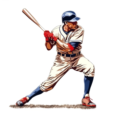 baseball player clipart, white background