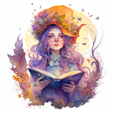 beautiful witch, watercolor clipart reading, in the style of the stars art group (xing xing), tanya shatseva, artgerm, Victor Nizovtsev, Josephine Wall, pastel colors scheme, charming character illustrations, cute cartoon, beautiful facial features, detailed costumes, lovely, uhd image, transparent/translucent medium, bloomcore, matte painting, white background, Nita Engle, Anne Kullberg, Yee Chong, Larissa Ria Loomans –seed 3485400104