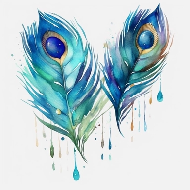 watercolor peacock clipart png graphics ,aquarelle fantasy sun catcher, feathers 8k,rain view - <@1115140997073096794> (fast)