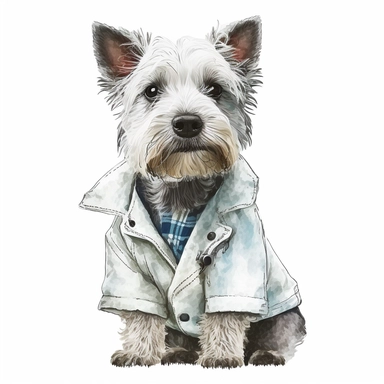 clipart of a dog wearing a doctors coat in a white background