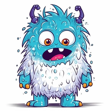 cartoon, isolated, cute monster, clipart, isolated vector, full body, white background, outline, disney style