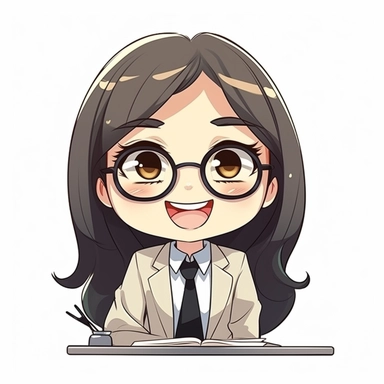 happy cute Secretary face, cartoon, clipart, mascot, isolated on white background
