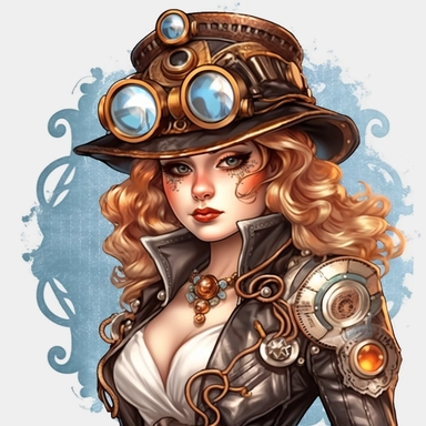 steampunk clipart, 8K, lovely, pretty, stunning, sticker, gangster, super realistic, HD, v 5, q 2