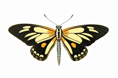 Vintage 1920 detailed Zebra Longwing Butterfly Illustration, Chromolithograph, Die Cut, 1920s Illustration, Vintage, Chromolithograph, Colorful, Antique, Ephemera, Clipart, 8k, Isolated on white