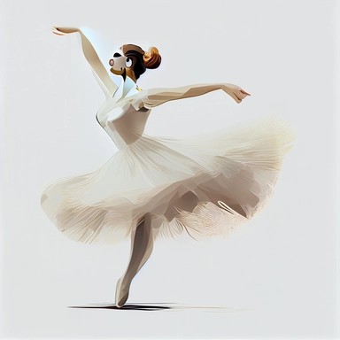 ballet dancer, pixar style, clipart, white background