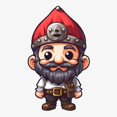 clipart, male kawaii Pirate gnome, kawaii Pirate gnome, isolated on white background, no background