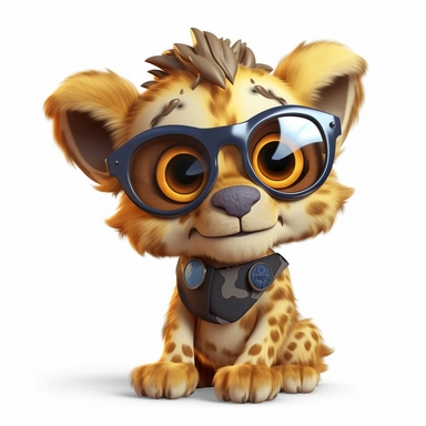 sticker clipart cartoon of a cute lion cub with sun glasses, dressed with african gear,3D, disney pixar style, puppy eyes, looking at athe camera, white background ,high definition, high resulotion, highly detailed,16K