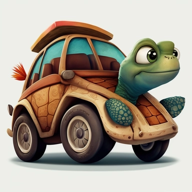 turtle disney style in car clipart