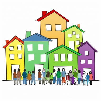 local community building clip art