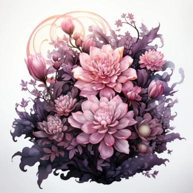 Imagine a garden bathed in the ethereal glow of the moon. Create an individual watercolor clipart piece featuring an enchanting flower surrounded by moonlight, with a touch of magic and mystery. png format