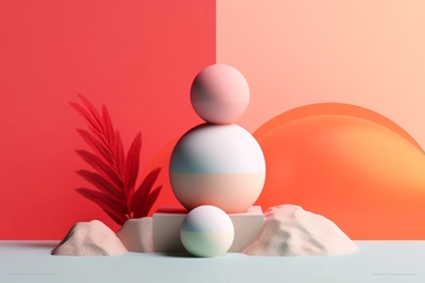 3d abstract summer nature beach object clipart with Gradient Color Overlay Background, minimal, soft color, artistic, high resolution, 8K,