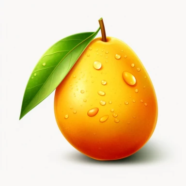 one Mango Clipart cartoon realistic white background