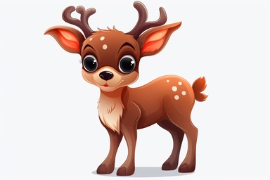 Cartoon reindeer clipart. Christmas holiday.