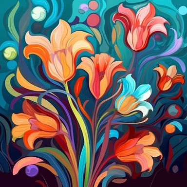abstract flowers clip art