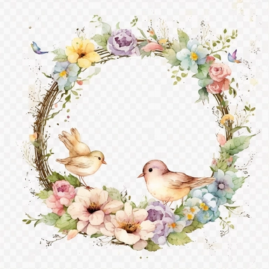 Easter wreath, Disney animation, watercolor, clipart, white background, no background, clipartmax,