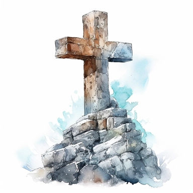 Midjourney Bot BOT — 12/05/2023 12:32 watercolor of a stone christian cross, high quality, detailed, realistic, digital illustration, white background, HDR, rtx on,textural richness, digital illustration, clipart
