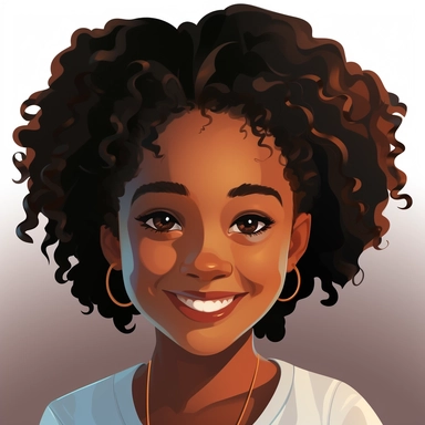 clipart of black young girl smiling and happy
