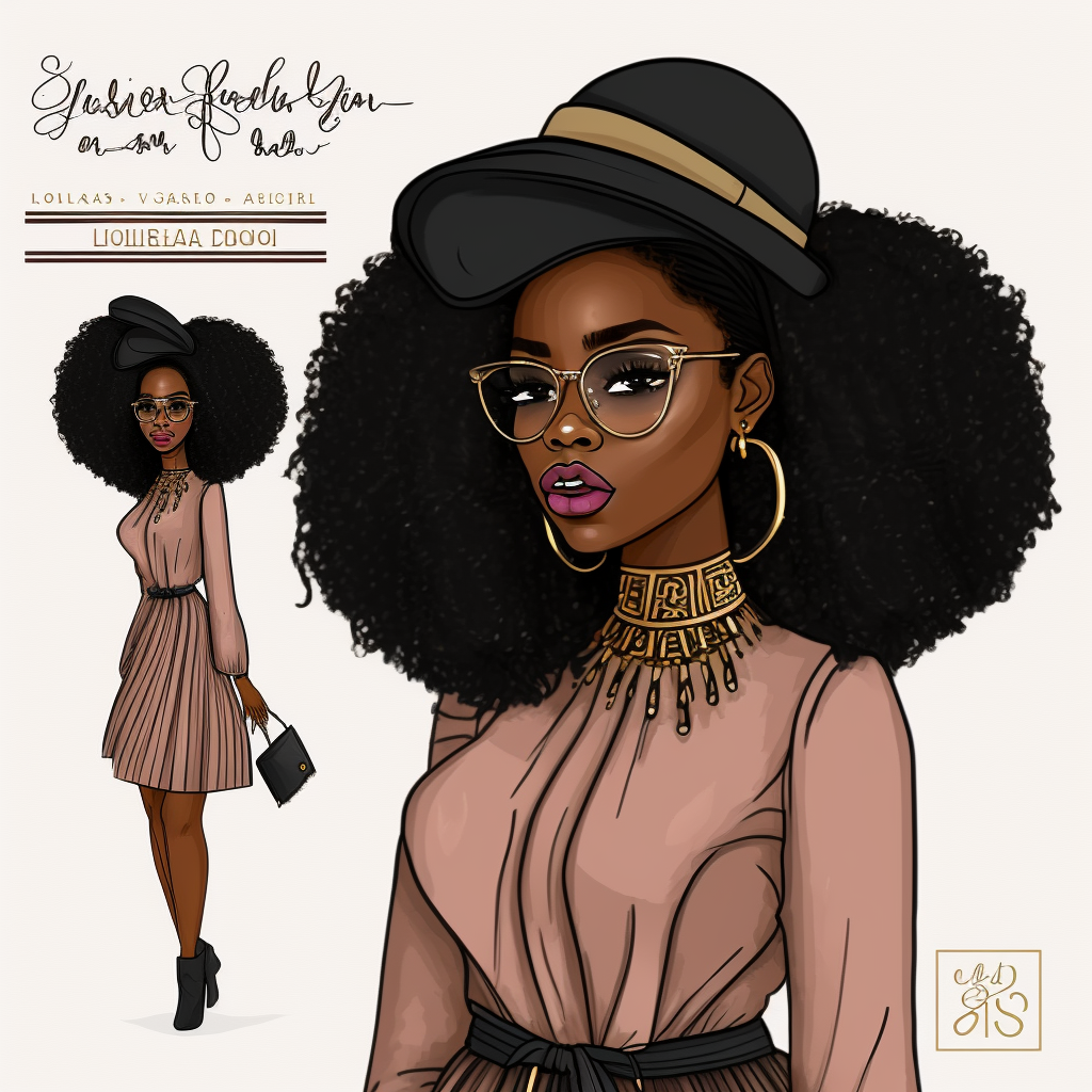 afro lady cliparts