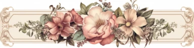 vintage inspired printable rectangle label with intricate sepia colored borders and hand drawn details. detailed with soft watercolor flowers. No text. Isolated clipart on solid white background