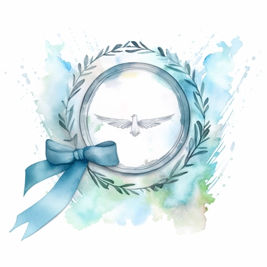 Graceful Baptism Watercolor Clipart - Pastel Blue Baptism Certificate: This clipart represents a baptism certificate in pastel blue, highlighting the official recognition of this spiritual milestone.