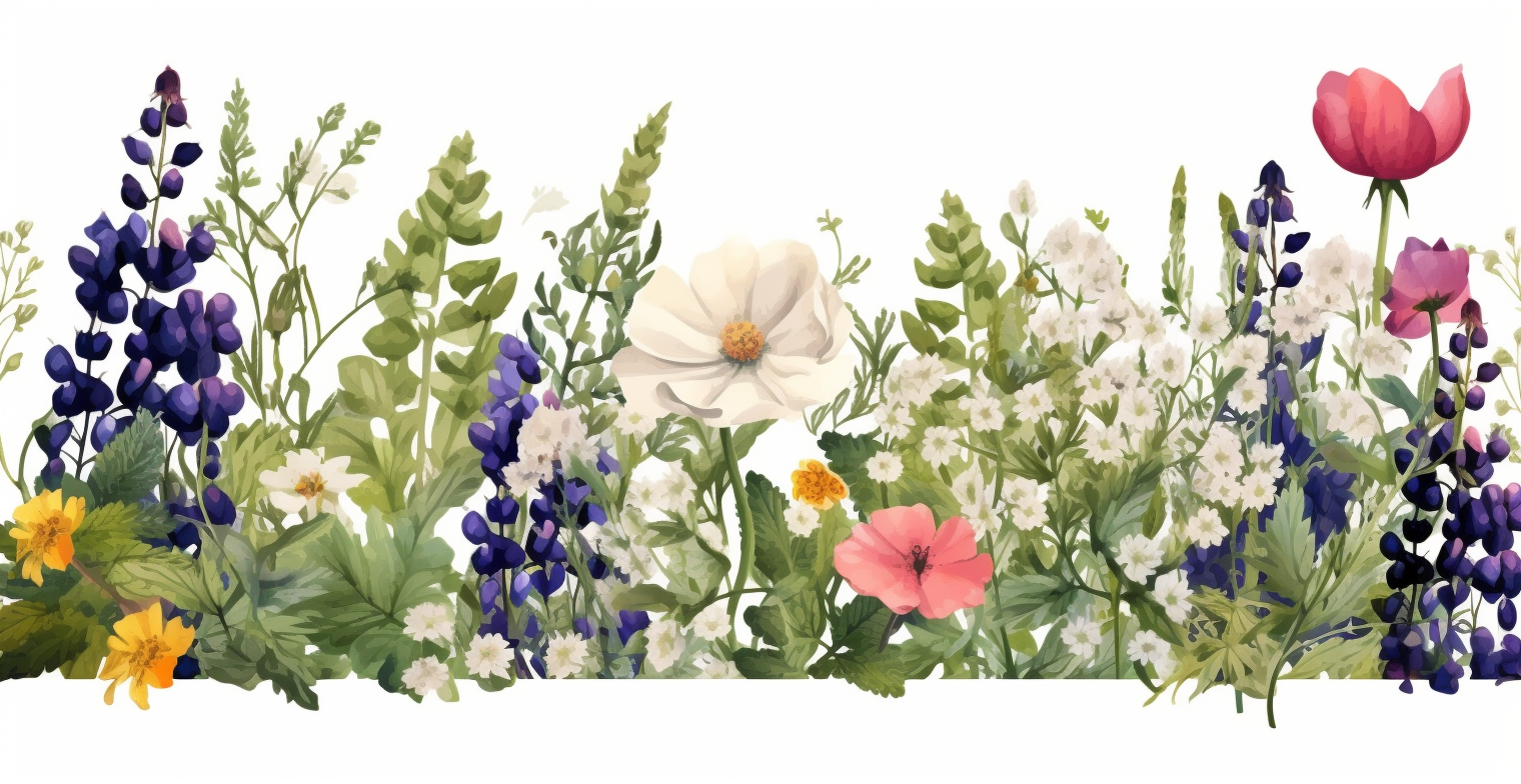 green wildflower cliparts