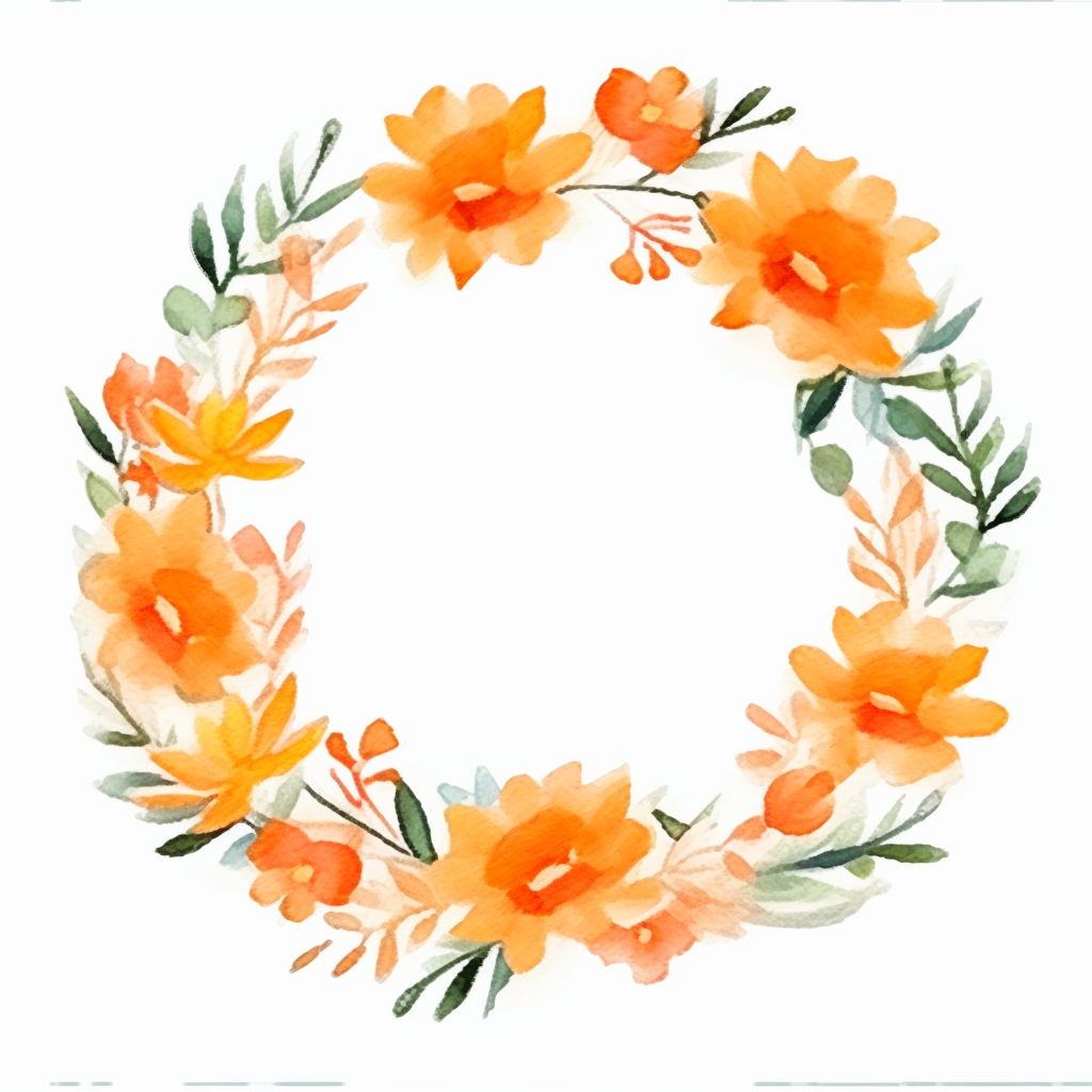 orange flower clipart