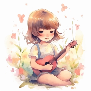 taylor swift, folk art, watercolor, clipart elements, kawaii, white background