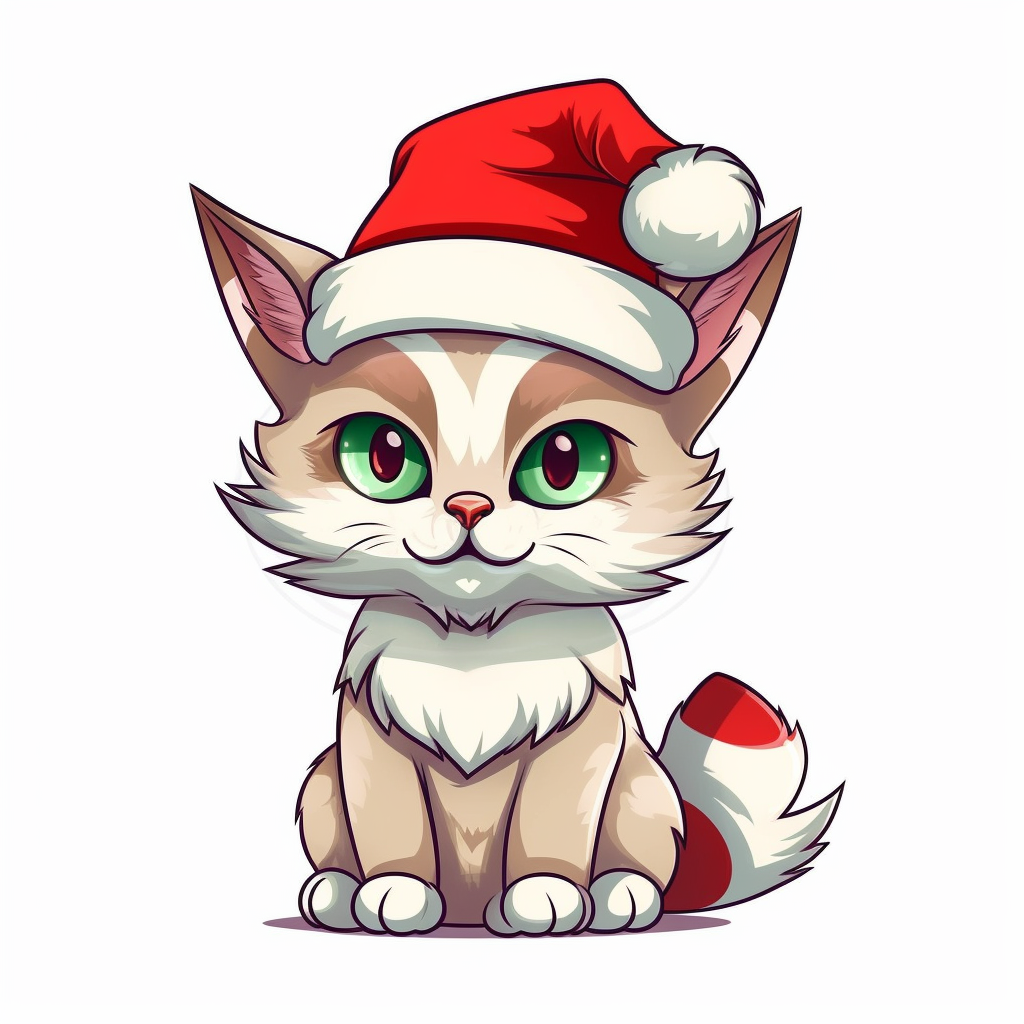 christmas cat clipart
