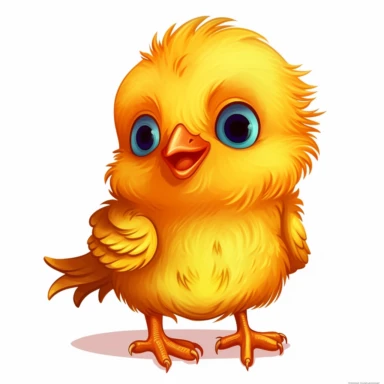 Clipart of a cute baby bird, full body