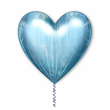 one heart light blue shape ballon has sparkles inside handrawn same size lines clipart