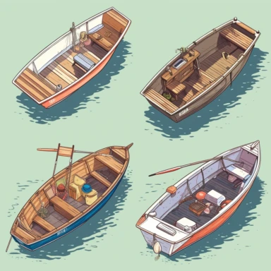 a clipart collection of a set of four isometric rowboat, highly detailed, crisp sharp lines , istock, clip-art, ,, 2070s, steel, , how-to, , harmony of, marker”, , 4, instrument, ultimate, 5, movies, three - dimensional , high quality vector svg white background , organised in rows spaces gap orderly