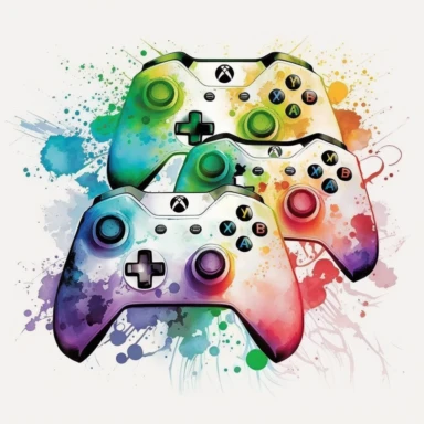 xbox controller with multiple variations, watercolor, collection, vector, clipart, white background