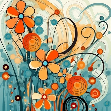 abstract flowers clip art