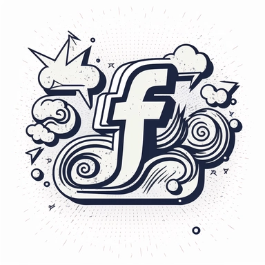 2d vector line art clipart graphic icon for Facebook logo