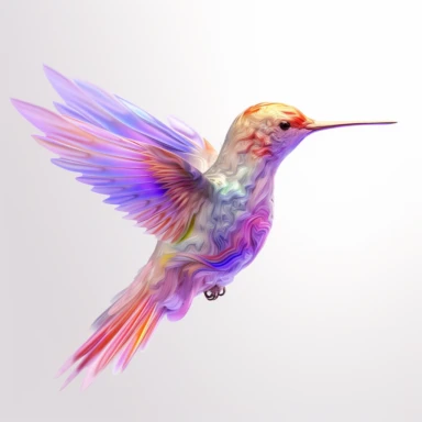 3D humming bird pastel colours clipart