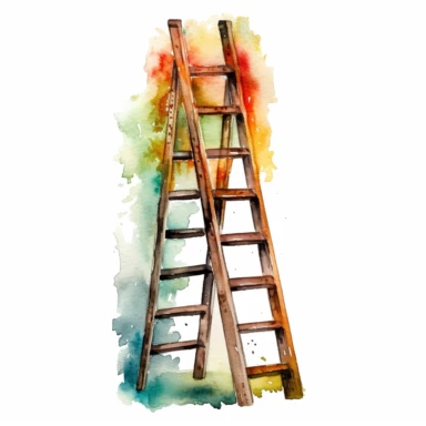 ladder , watercolour clipart, white background