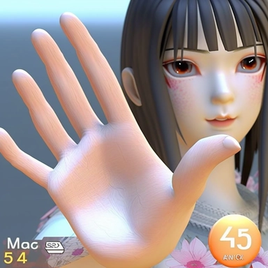 a masterpiece best quality realistic human hand, hyper realistic skin, (including 5 perfect fingers), perfect nails and waving goodbye, very intricate skin details, professional product shot<hypernet: anime:1> Negative3D render, 3D game, 3D game scene, 3D character, mosaic, painting, illustration, digital art, cartoon, anime, doll, toy, photoshop, video game, surreal, sign, 3dcg, decorating, decoration, crayon, clipart, cgi, rendered, 3a, cartoon face, drawing, cgstation, airbrushed, sketch, ren