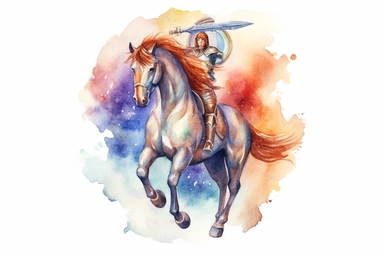 Watercolor, Craft a symbol that represents bravery and courage clipart, hd, on a white background, spaced out