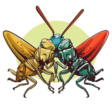 clipart sticker of crickets