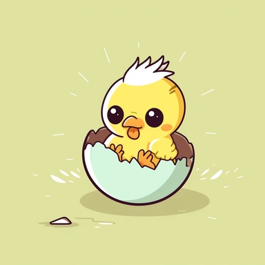 cute chick hatching from egg easter inspired cartoon clipart