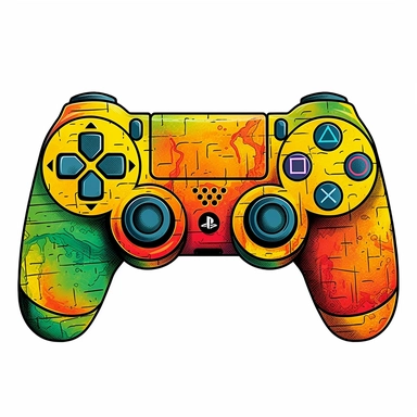 Cute Beautiful Juneteenth Color red green yellow Watercolor Sublimation Clipart, Gaming Controller Cartoon, hyper realistic, intricate detail, illustration style, high solution, , in the style of colorful caricature, digital art techniques, light amber and magenta, colorful drawings, nostalgic paintings, dazecore, on the white background