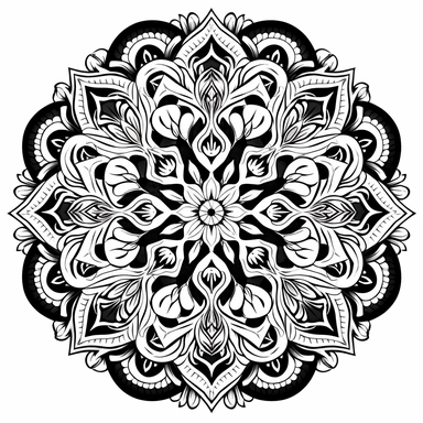 black and white clip art of mandala design on a car, no noise, high definition, white background, coloring book, defined lines, textured lines