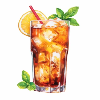 watercolor coctail long island iced tea clipart